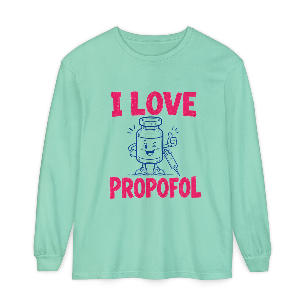 Island Reef I Love Propofol Comfort Colors 6014 long-sleeve shirt, native front view on white