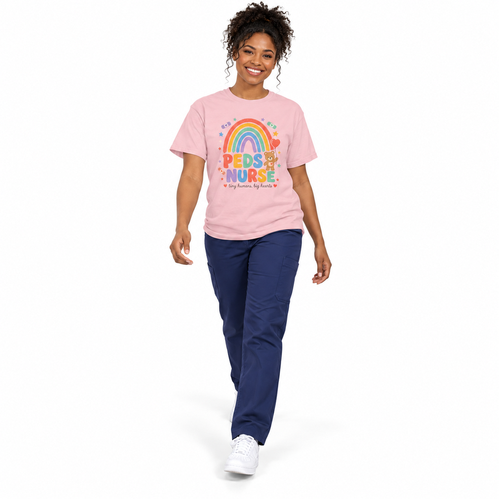 Peds Nurse Shirt, Tiny Humans Big Hearts Comfort Colors Tee