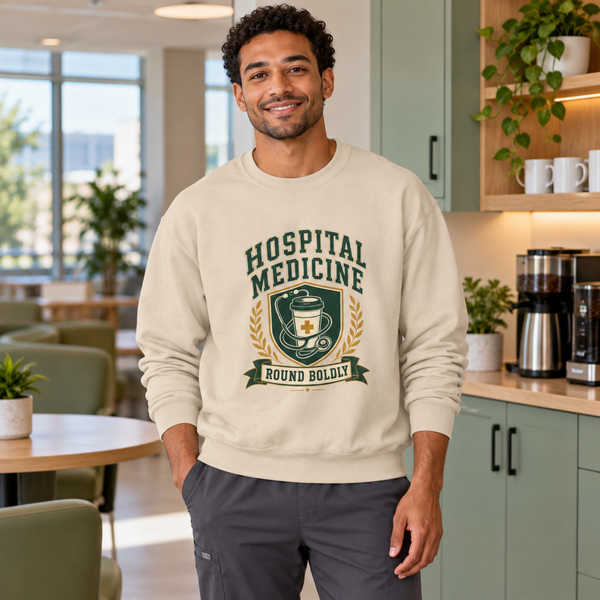 Hospital Medicine Sweatshirt, Round Boldly Crest Crewneck