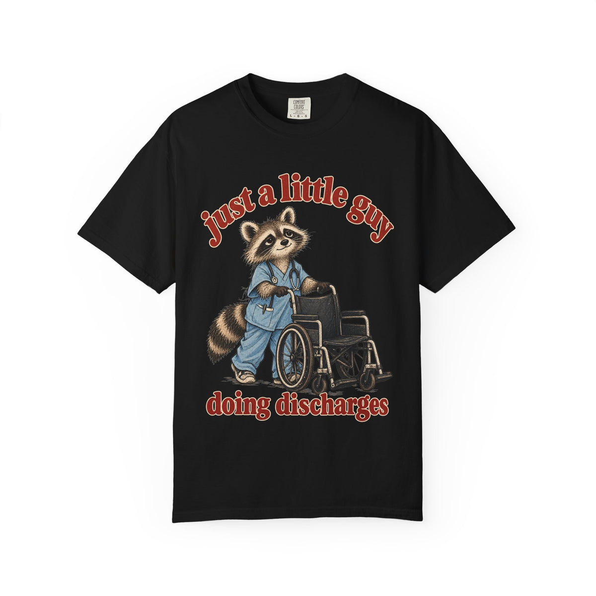 Just a Little Guy Doing Discharges Shirt in Black