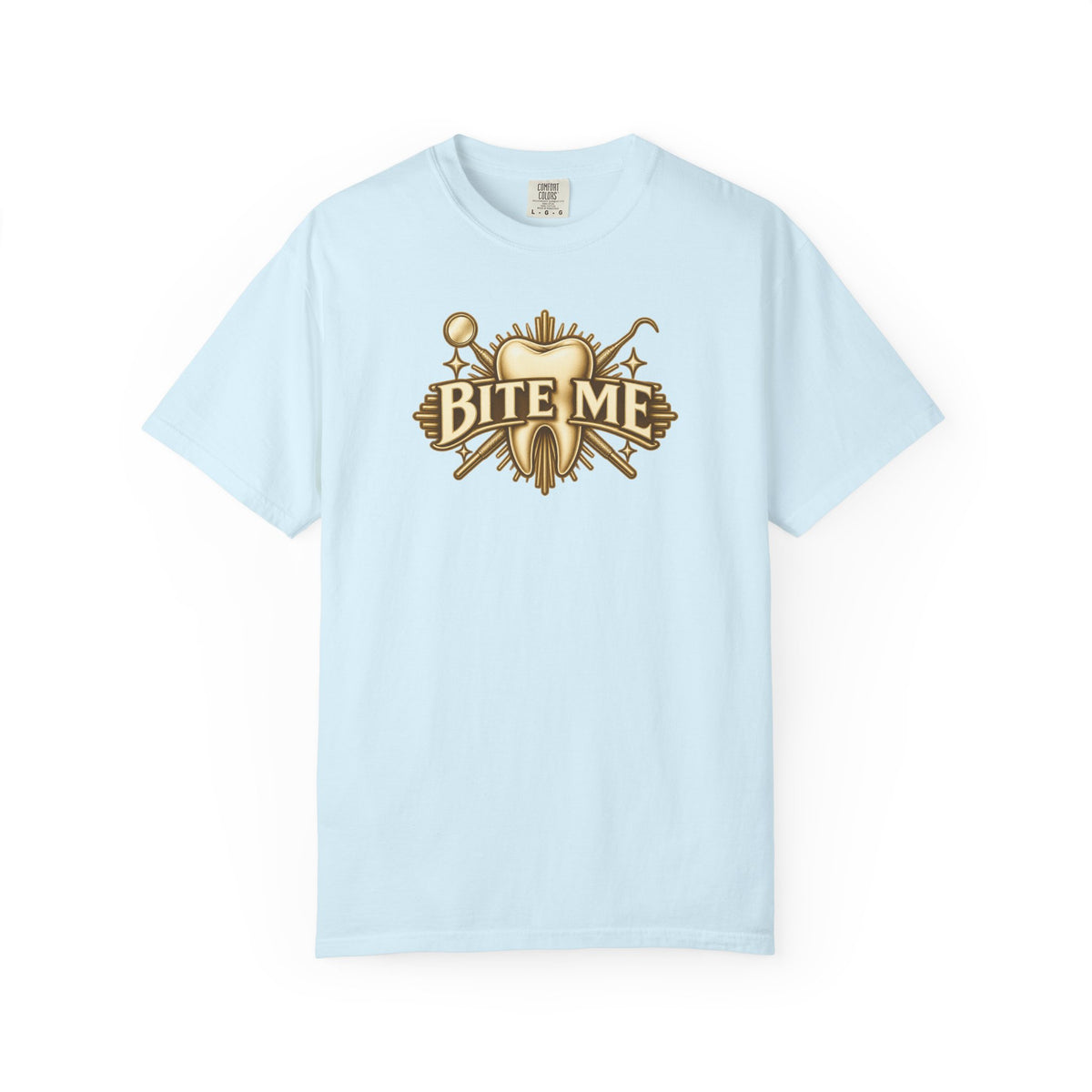 Bite Me Crest Shirt in Chambray