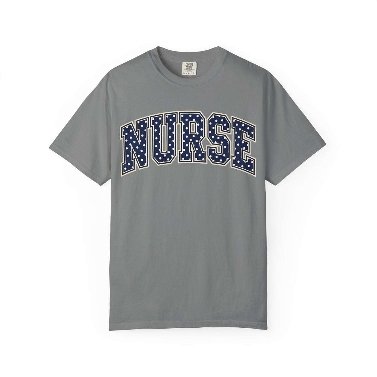 Nurse Polka Dot Varsity Shirt in Grey