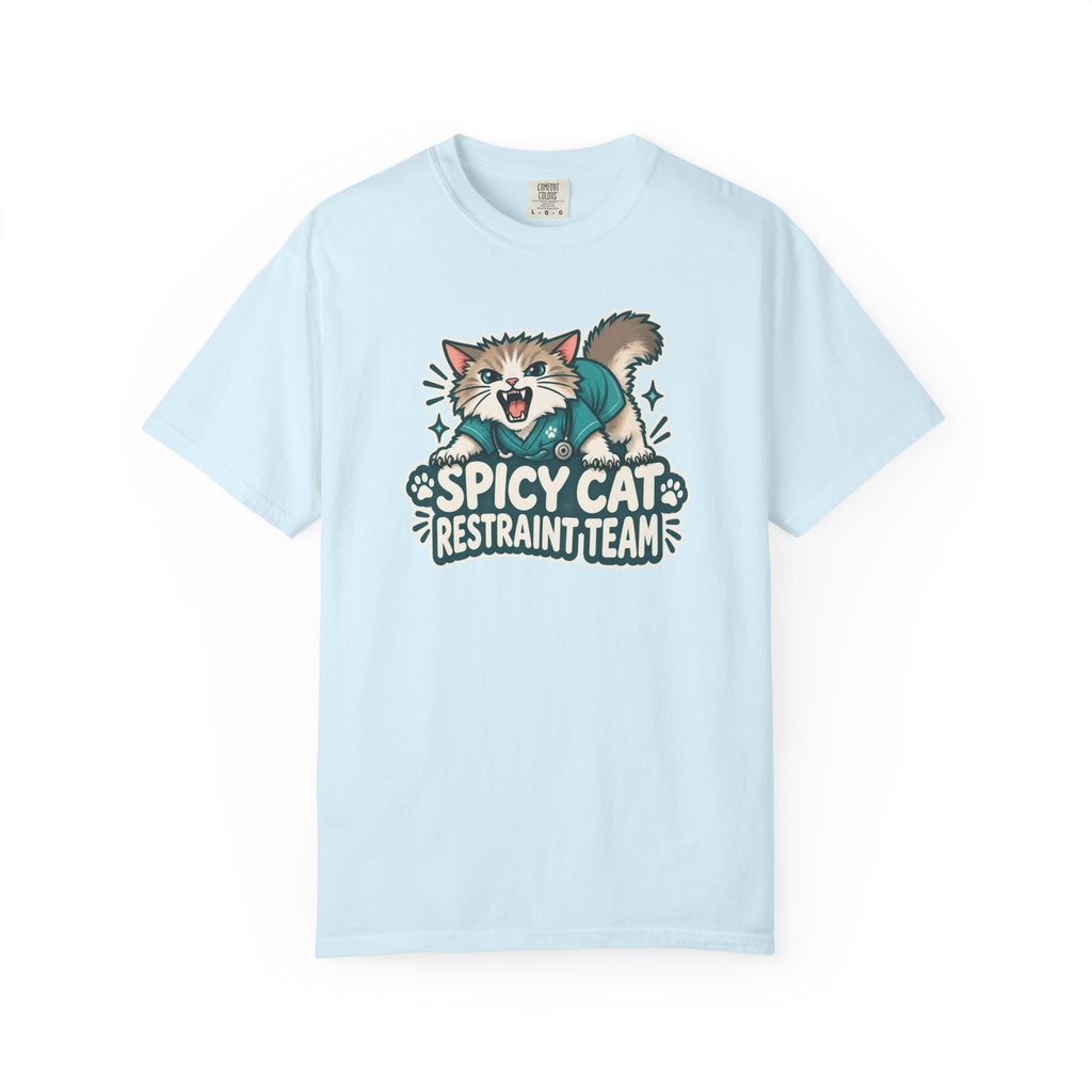 Spicy Cat Restraint Team Shirt in Chambray
