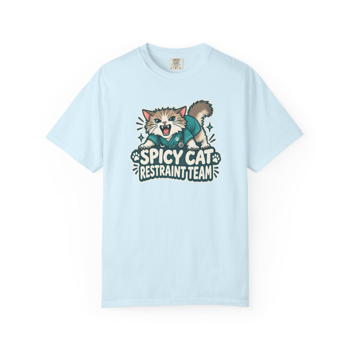 Spicy Cat Restraint Team Shirt in Chambray