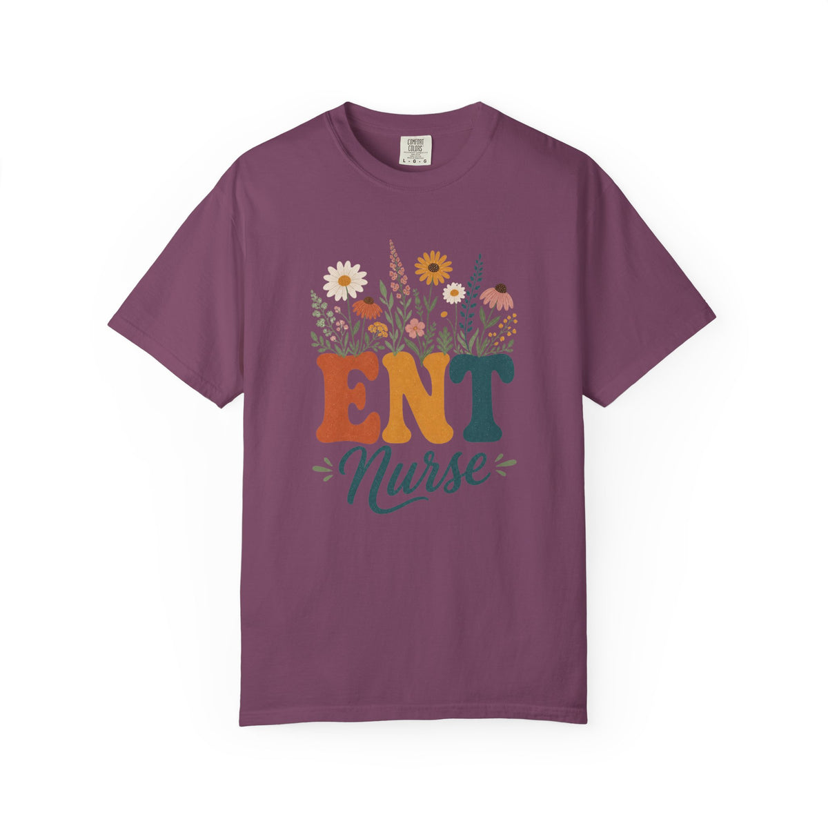 Wildflower ENT Nurse Comfort Colors 1717 tee in Berry