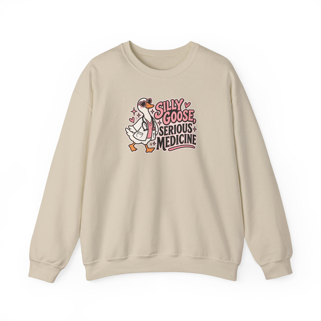 Silly Goose Serious Medicine Sweatshirt in Sand