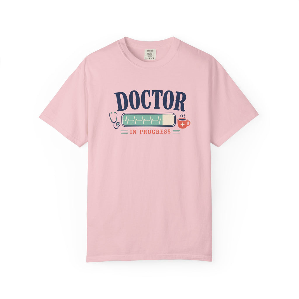 Doctor in Progress printed Comfort Colors 1717 tee in Blossom