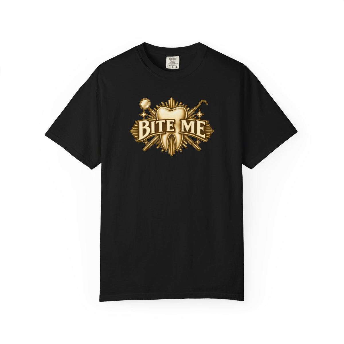 Bite Me Crest Shirt in Black