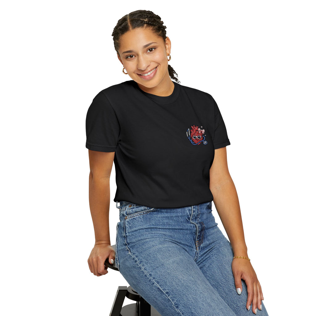 Cute Anatomical Heart Doctor Comfort Colors T-Shirt | Cardiology Nurse Gift