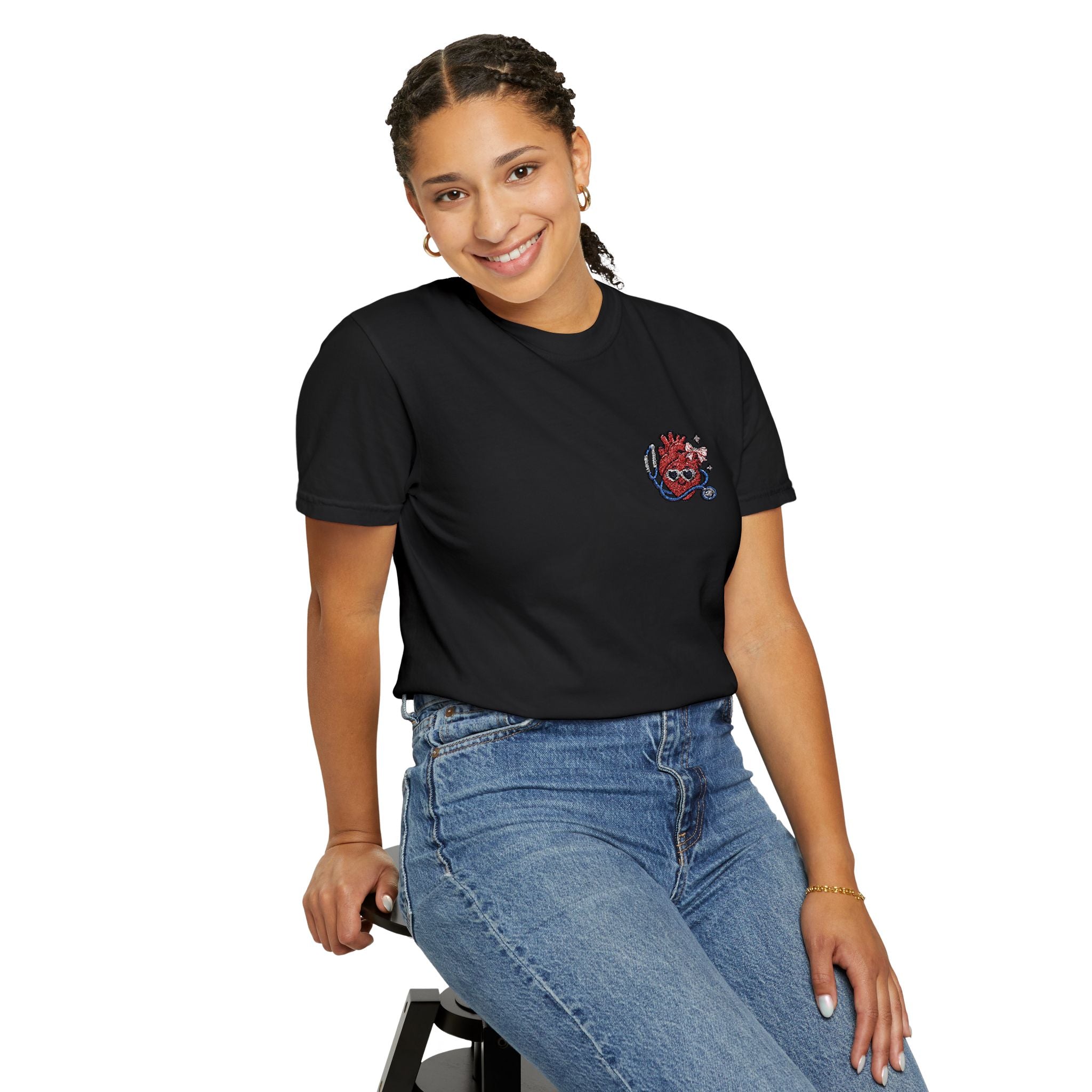Cute Anatomical Heart Doctor Comfort Colors T-Shirt | Cardiology Nurse Gift