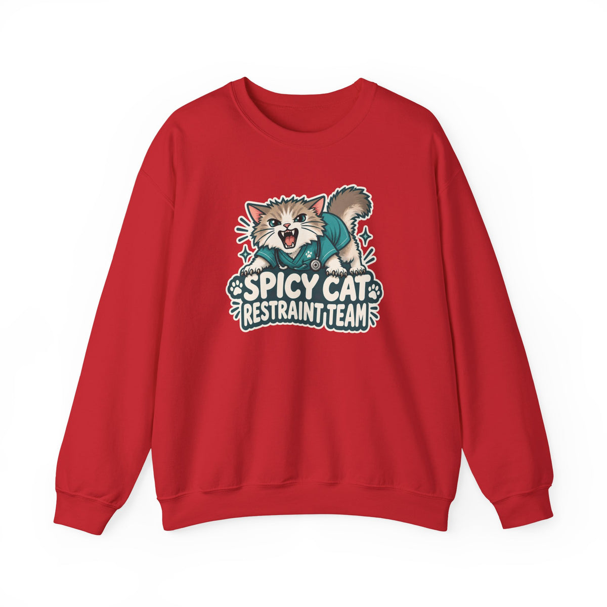 Spicy Cat Restraint Team Sweatshirt in Red