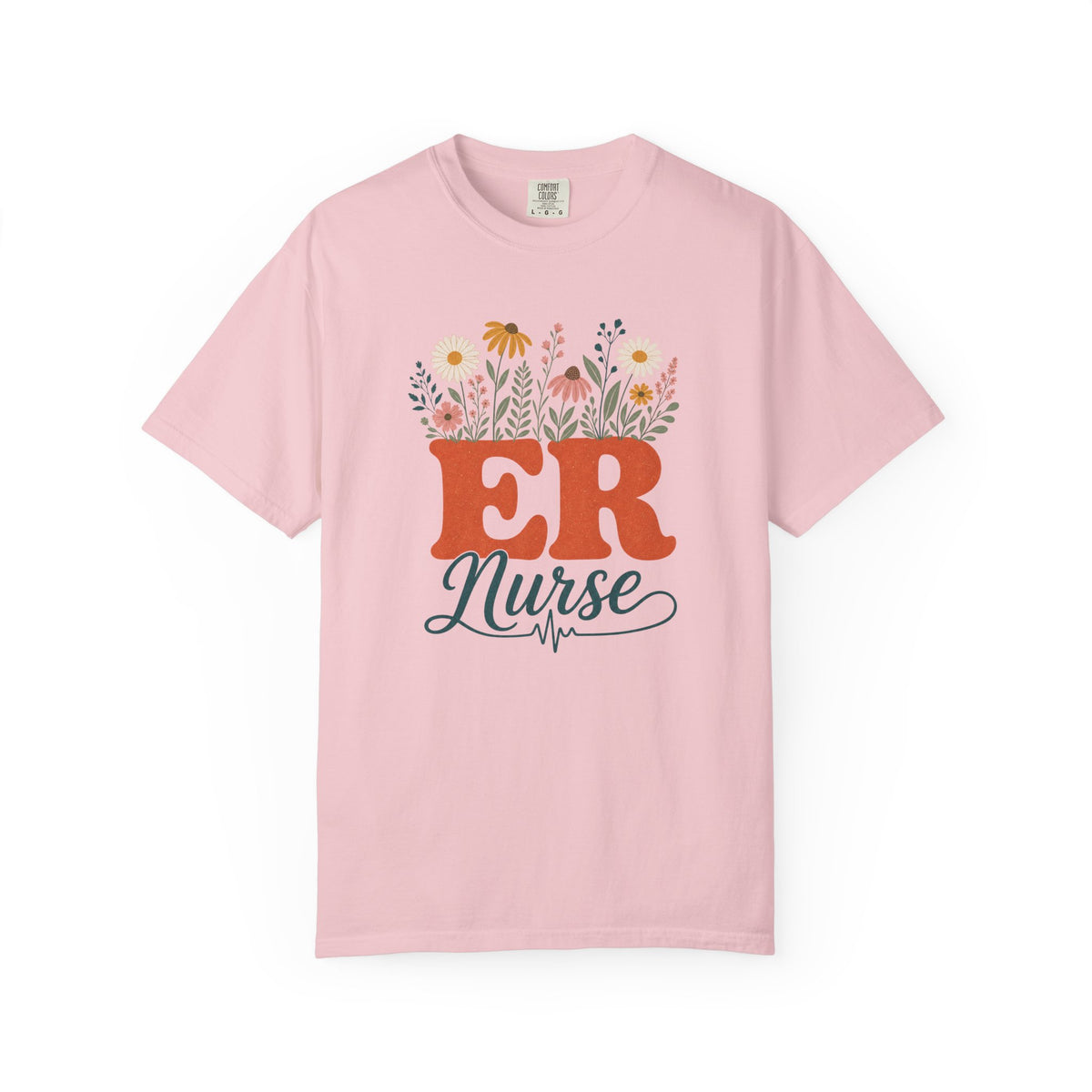 Wildflower ER Nurse Comfort Colors 1717 tee in Blossom