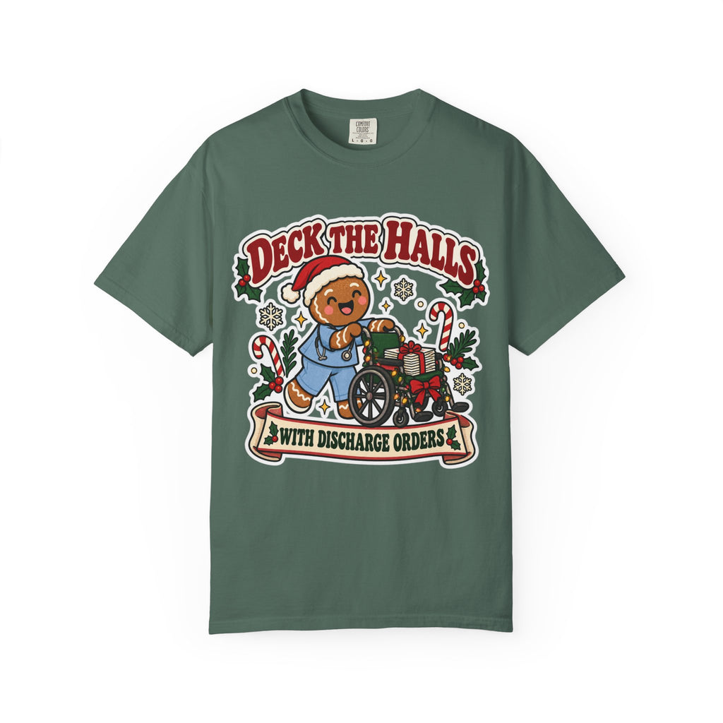 Deck the Halls with Discharge Orders Shirt in Blue Spruce
