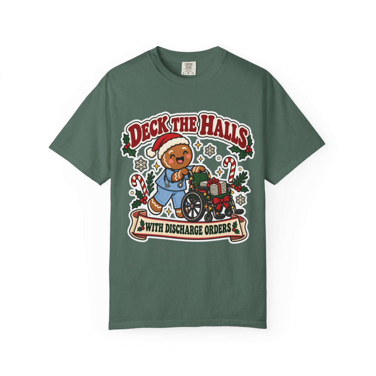 Deck the Halls with Discharge Orders Shirt in Blue Spruce