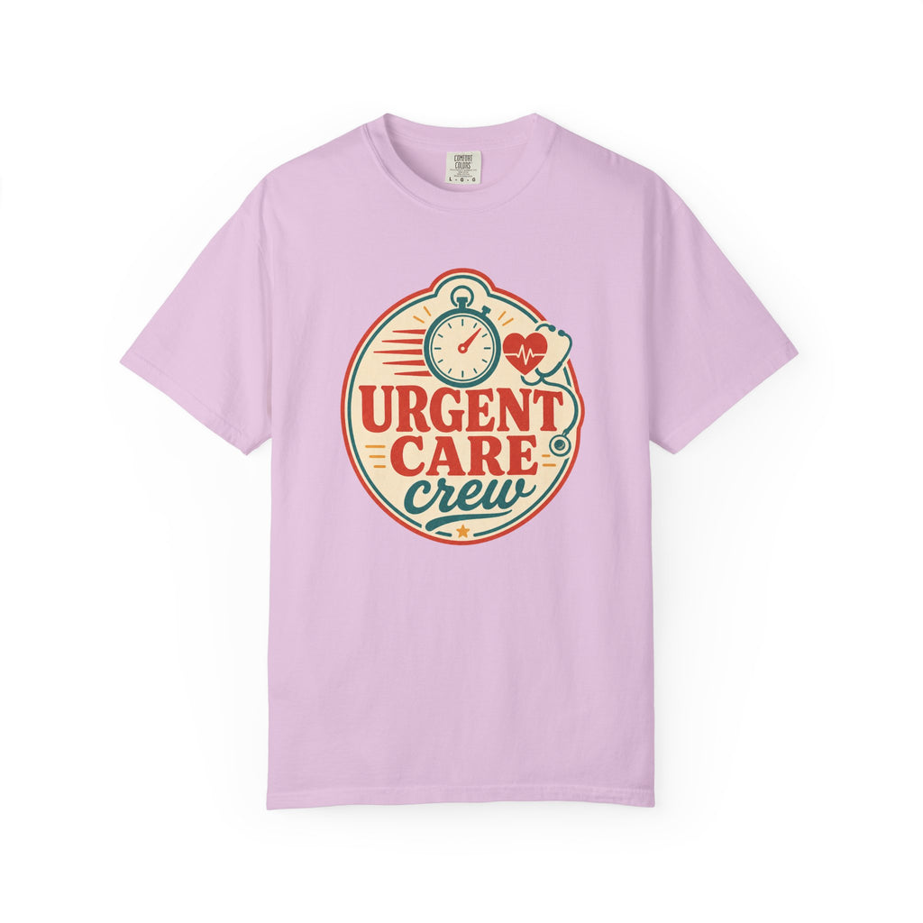 Urgent Care Crew printed Comfort Colors1717 tee in Orchid