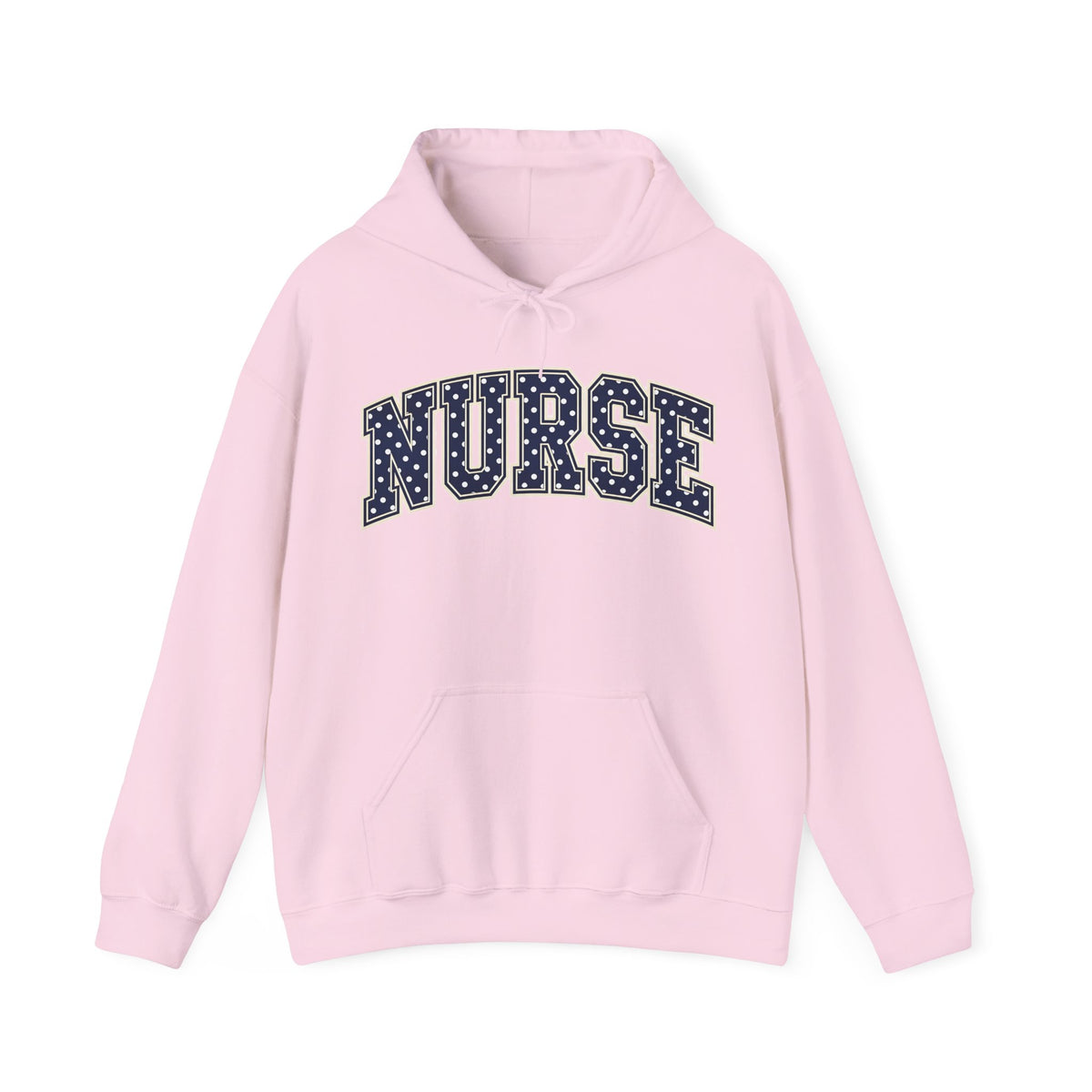 Nurse Polka Dot Varsity Hoodie in Light Pink
