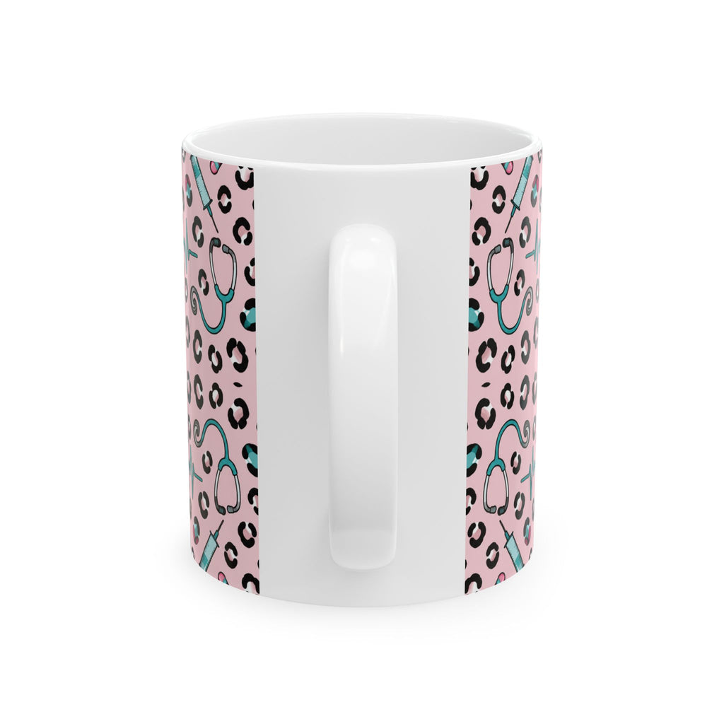 Pink Leopard Stethoscope Mug