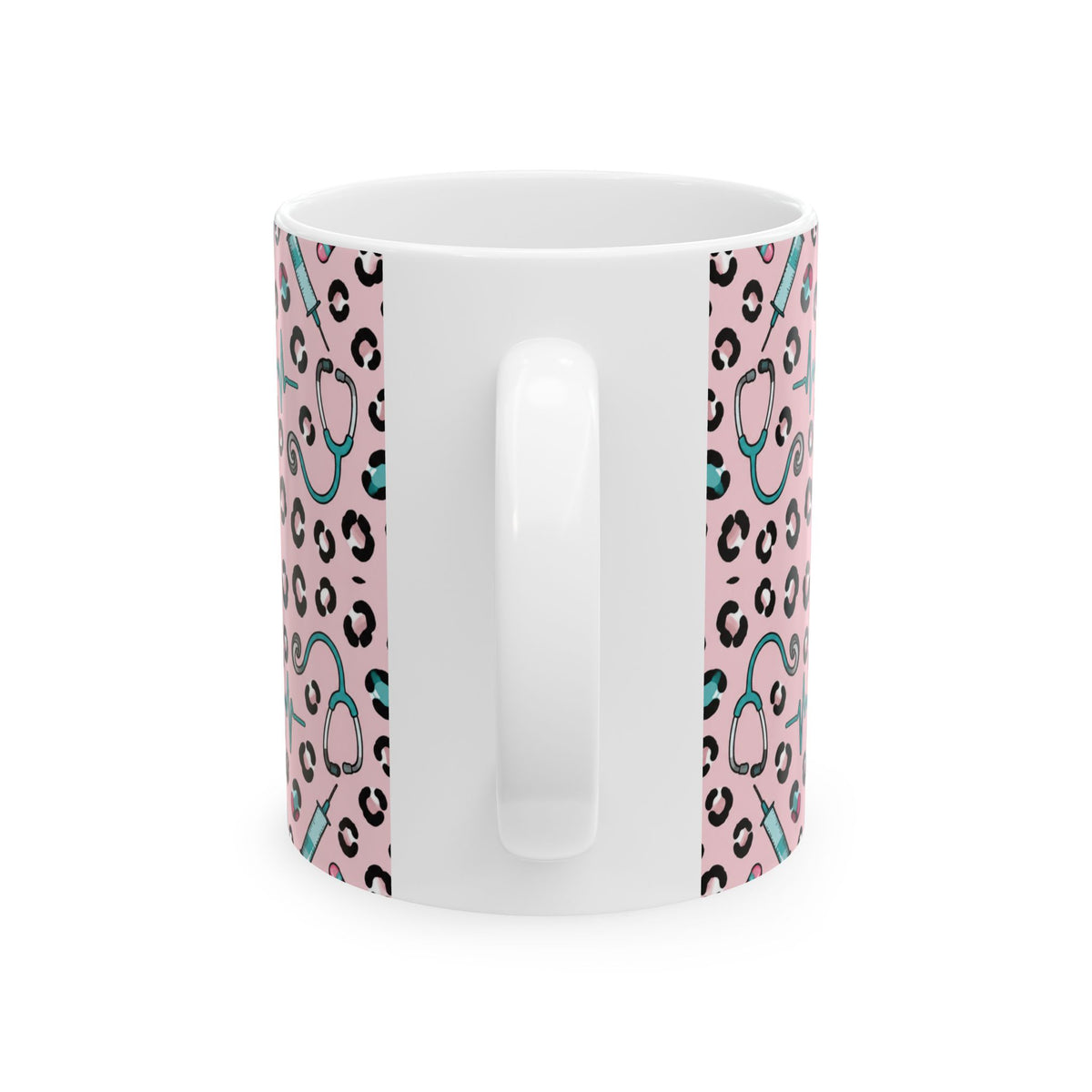 Pink Leopard Stethoscope Mug