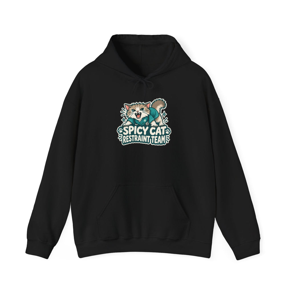 Spicy Cat Restraint Team Hoodie in Black