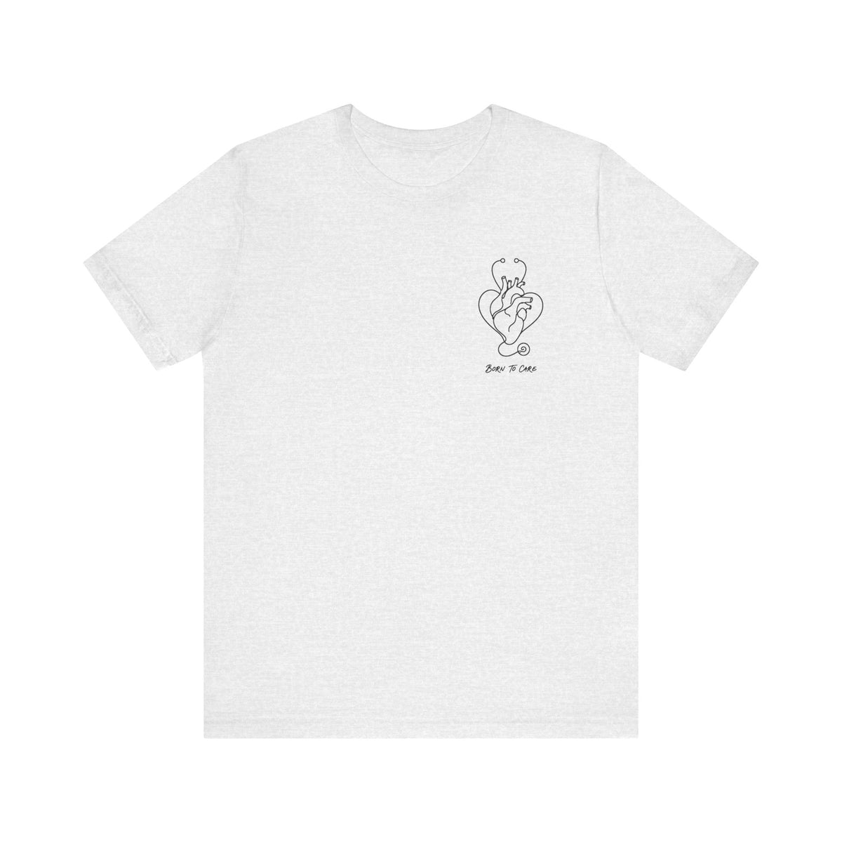 Born to Care Heart Stethoscope T-Shirt in Ash