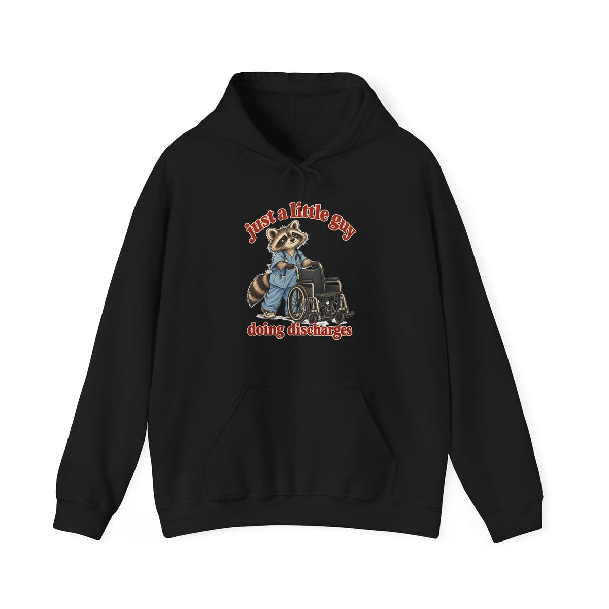Just a Little Guy Doing Discharges Hoodie in Black