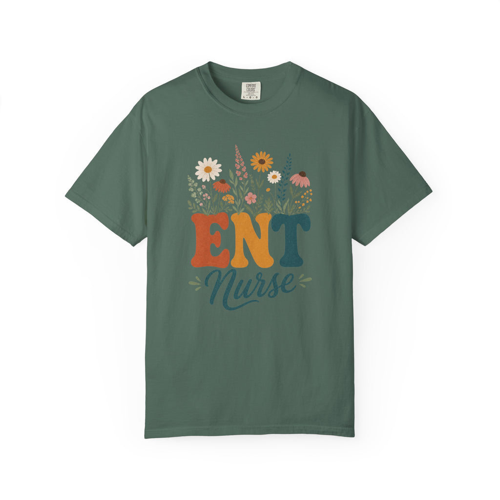 Wildflower ENT Nurse Comfort Colors 1717 tee in Blue Spruce