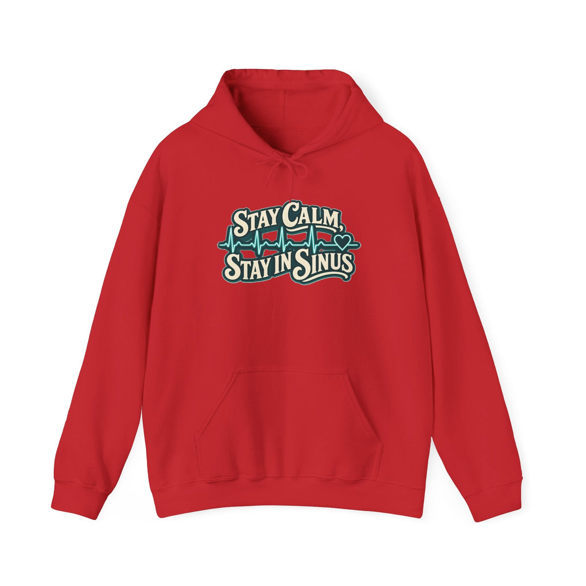 Stay Calm Stay in Sinus Hoodie in Red