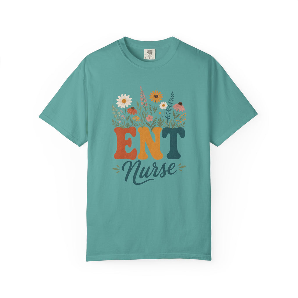 Wildflower ENT Nurse Comfort Colors 1717 tee in Seafoam