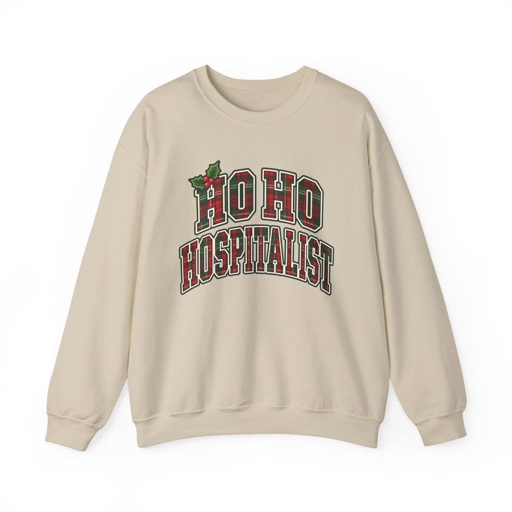 Ho Ho Hospitalist Plaid Sweatshirt in Sand