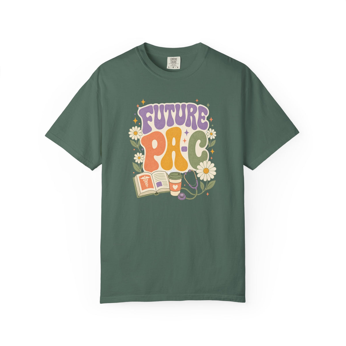 Future PA-C floral Comfort Colors 1717 tee in Blue Spruce