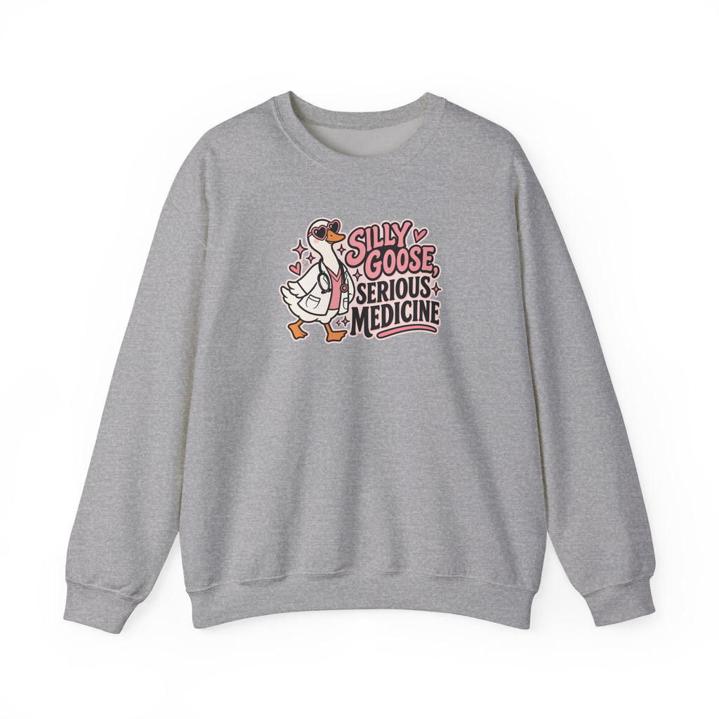 Silly Goose Serious Medicine Sweatshirt in Sport Grey
