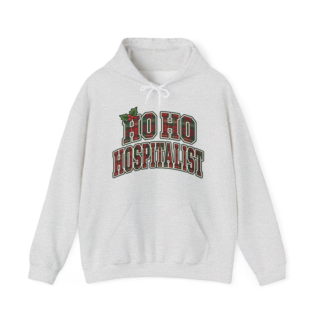 Ho Ho Hospitalist Plaid Hoodie in Ash