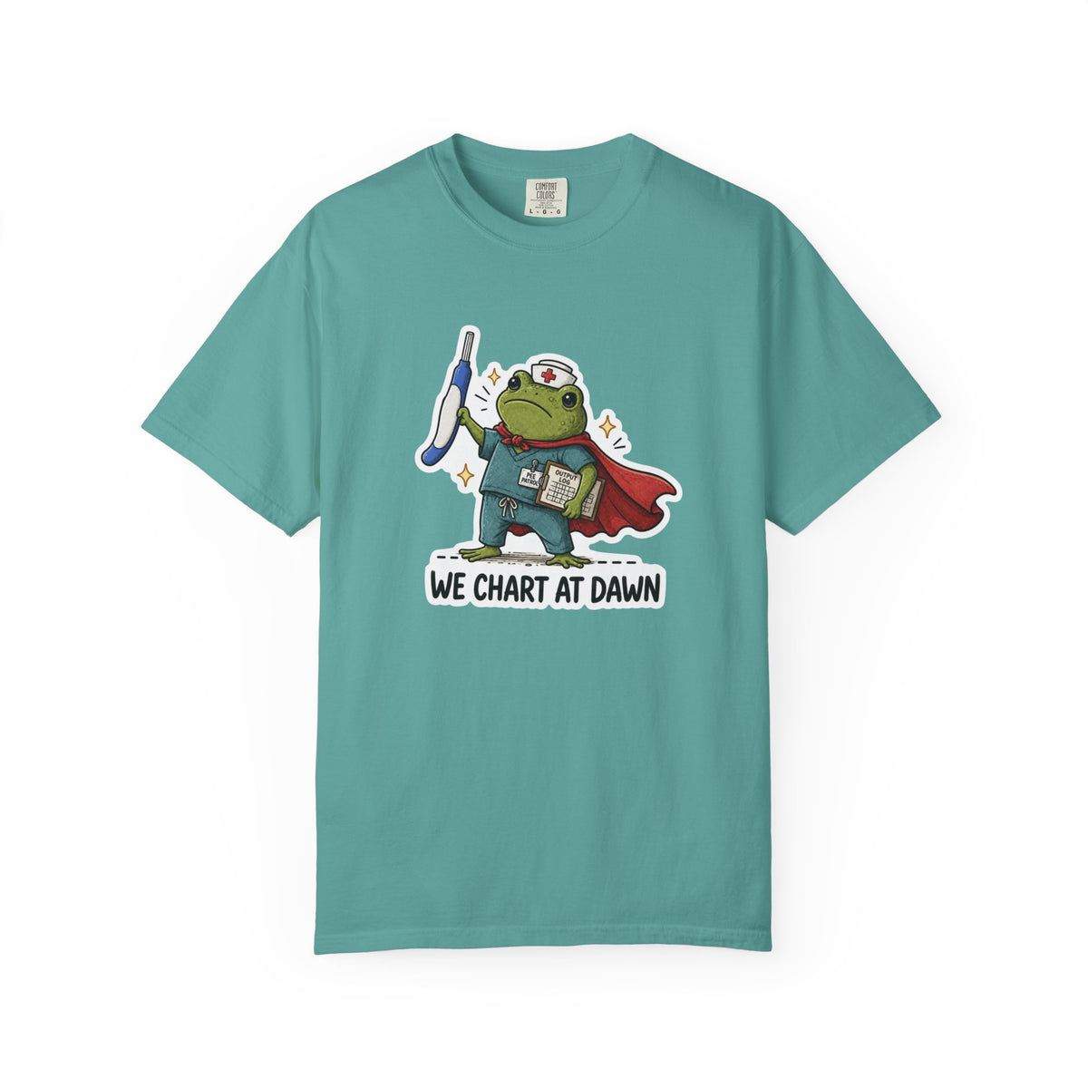 We Chart at Dawn Frog Shirt in Seafoam