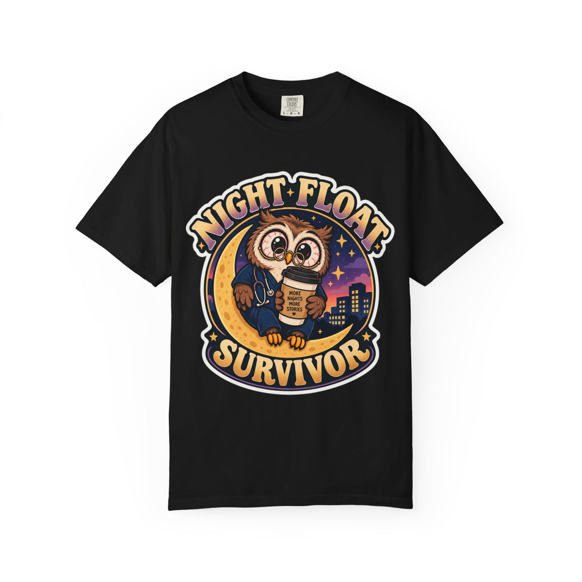 Night Float Survivor Shirt in Black