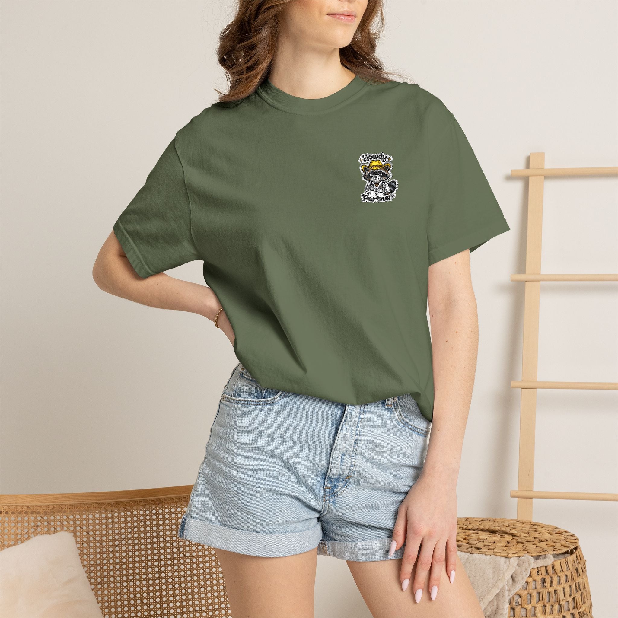 Howdy Partner Raccoon Comfort Colors T-Shirt | Western Medical Tee