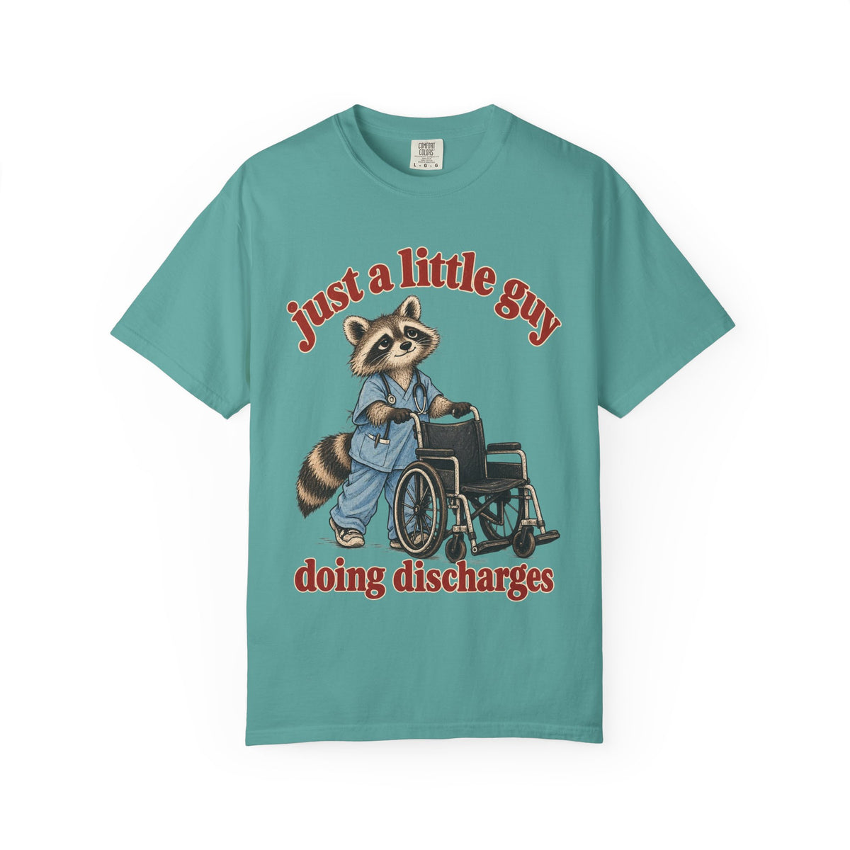 Just a Little Guy Doing Discharges Shirt in Seafoam