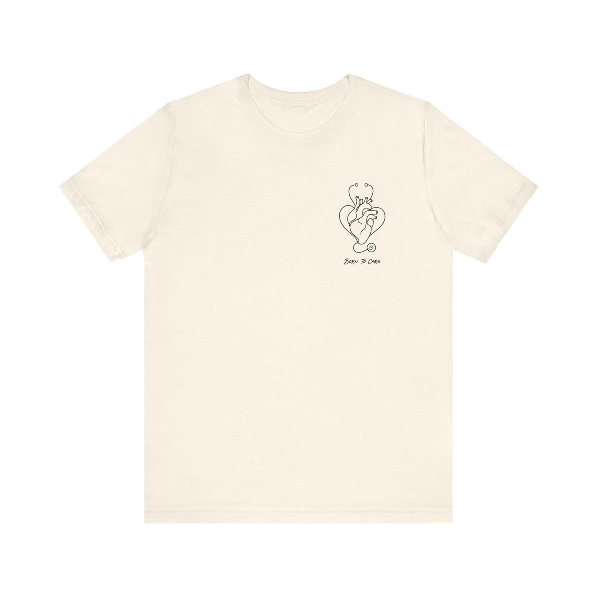 Born to Care Heart Stethoscope T-Shirt in Natural