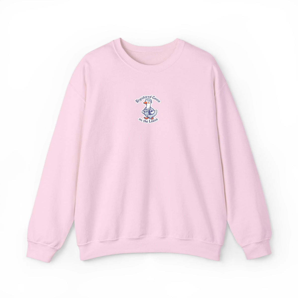 Registered Goose on the Loose Embroidered Sweatshirt in Light Pink