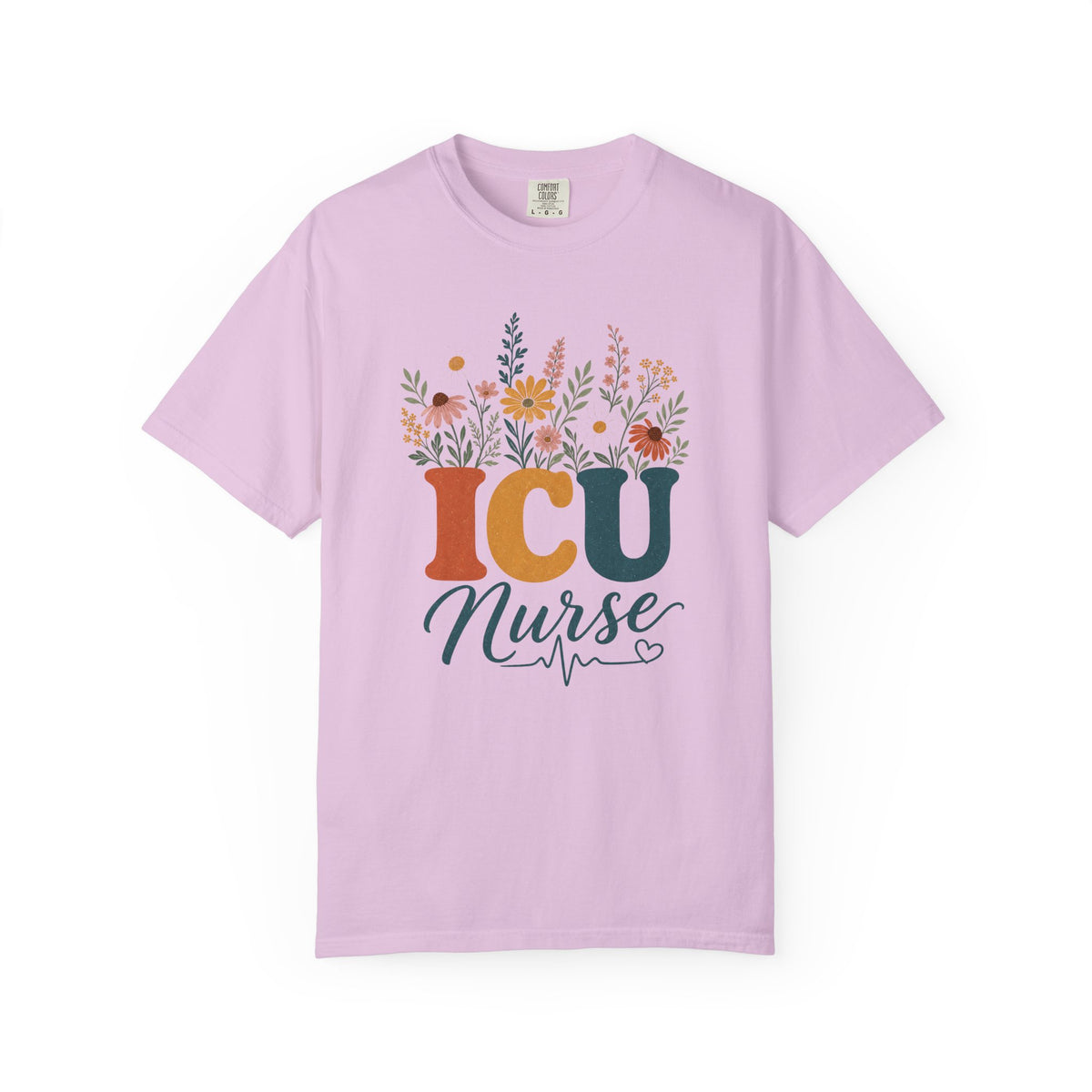 Wildflower ICU Nurse Comfort Colors 1717 tee in Orchid