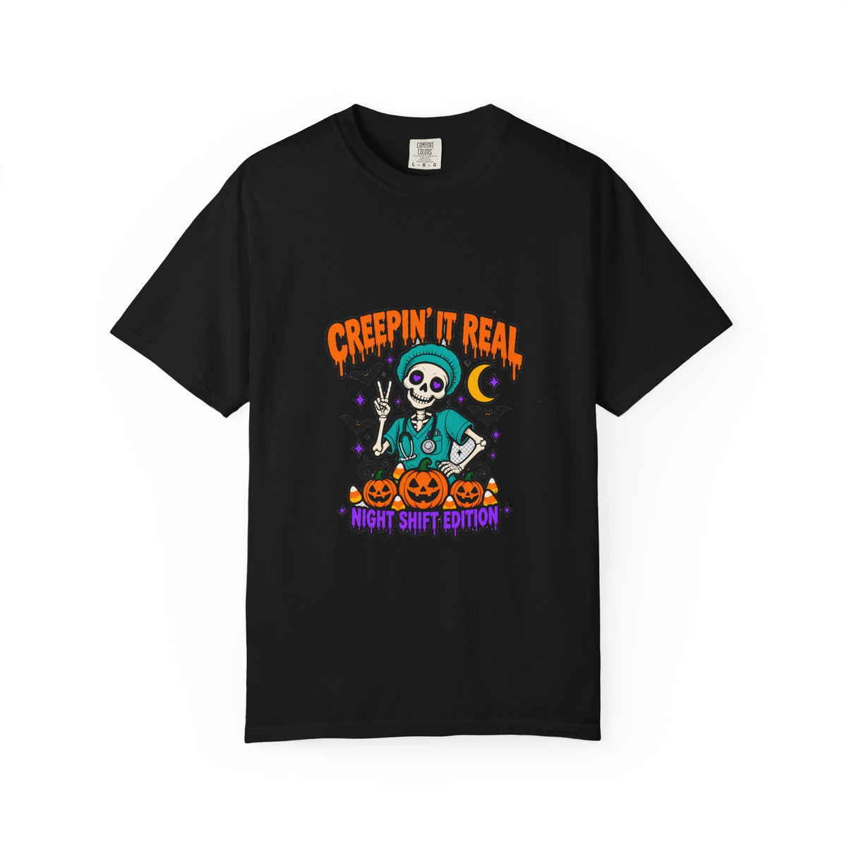 Creepin' It Real Night Shift Shirt in Black