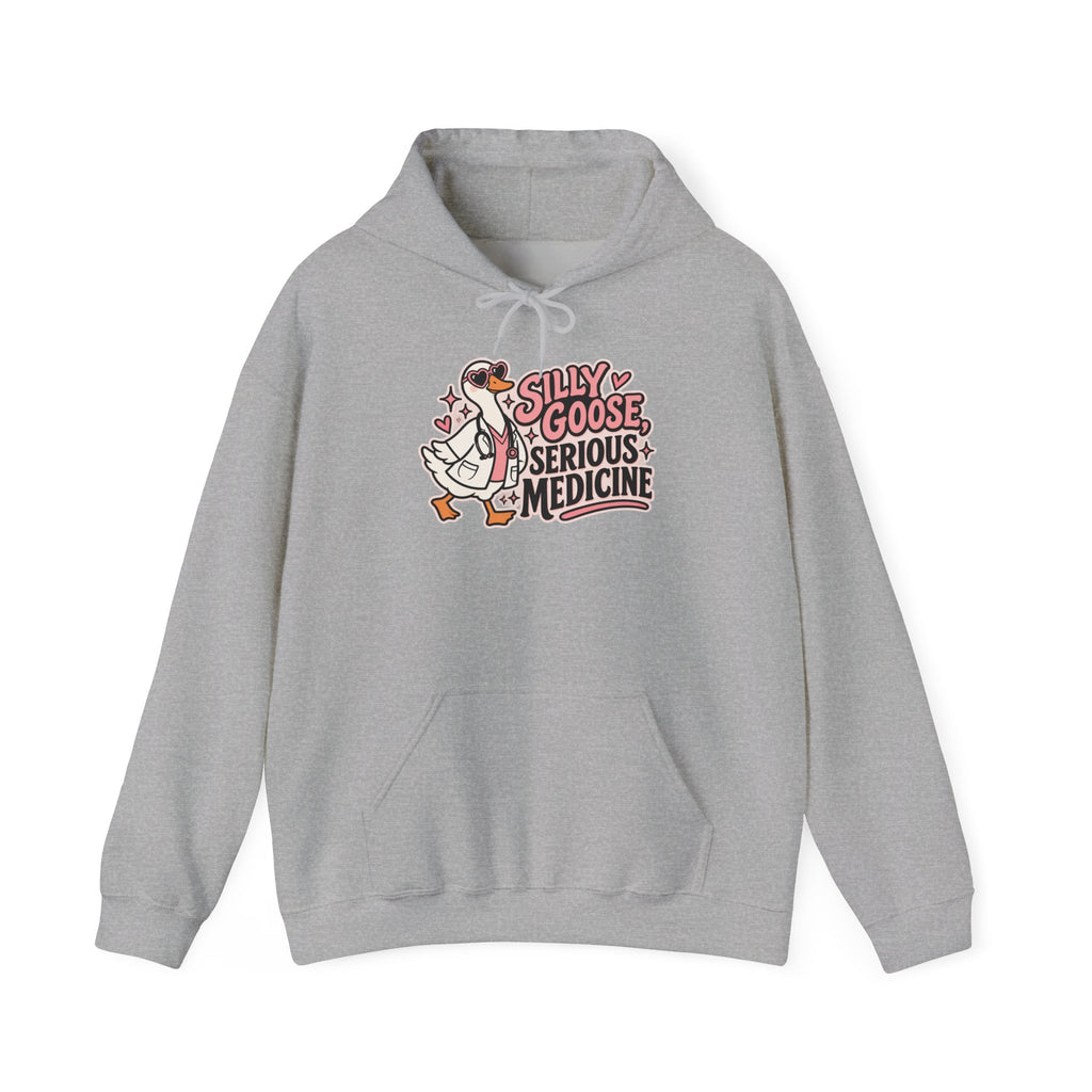 Silly Goose Serious Medicine Hoodie in Sport Grey