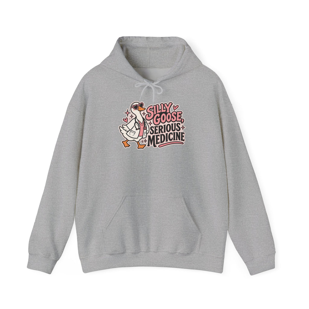 Silly Goose Serious Medicine Hoodie in Sport Grey