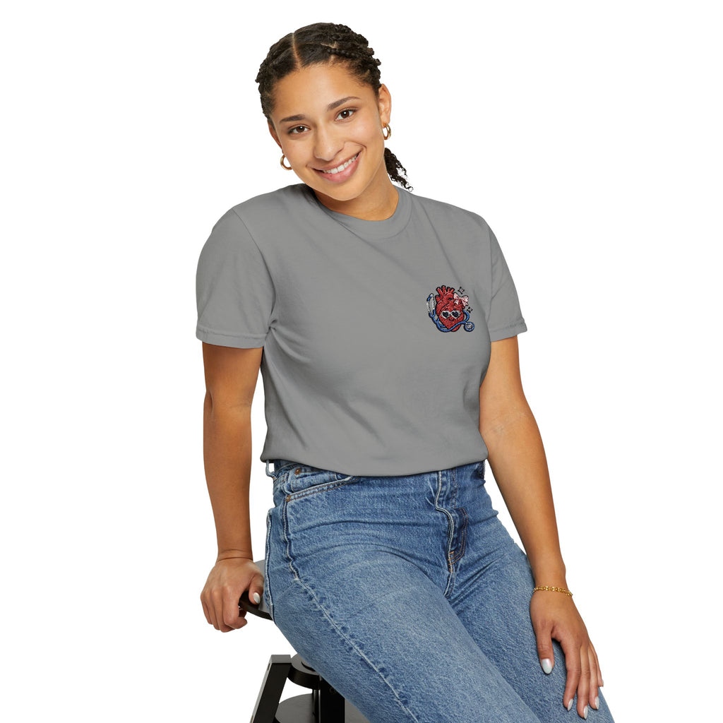 Cute Anatomical Heart Doctor Comfort Colors T-Shirt | Cardiology Nurse Gift