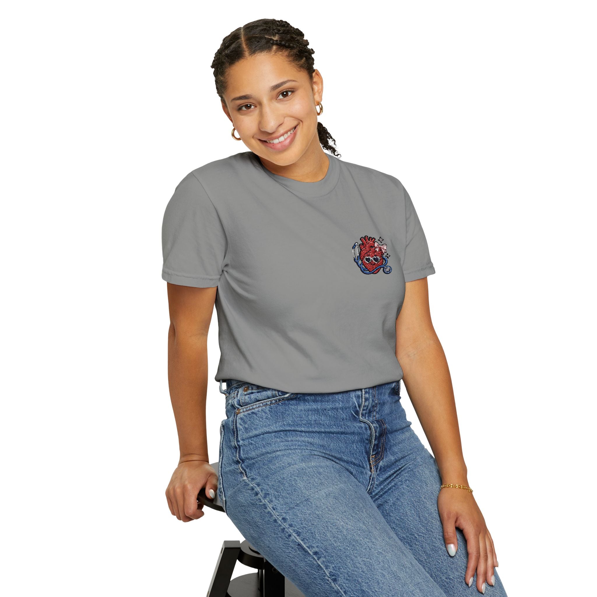 Cute Anatomical Heart Doctor Comfort Colors T-Shirt | Cardiology Nurse Gift