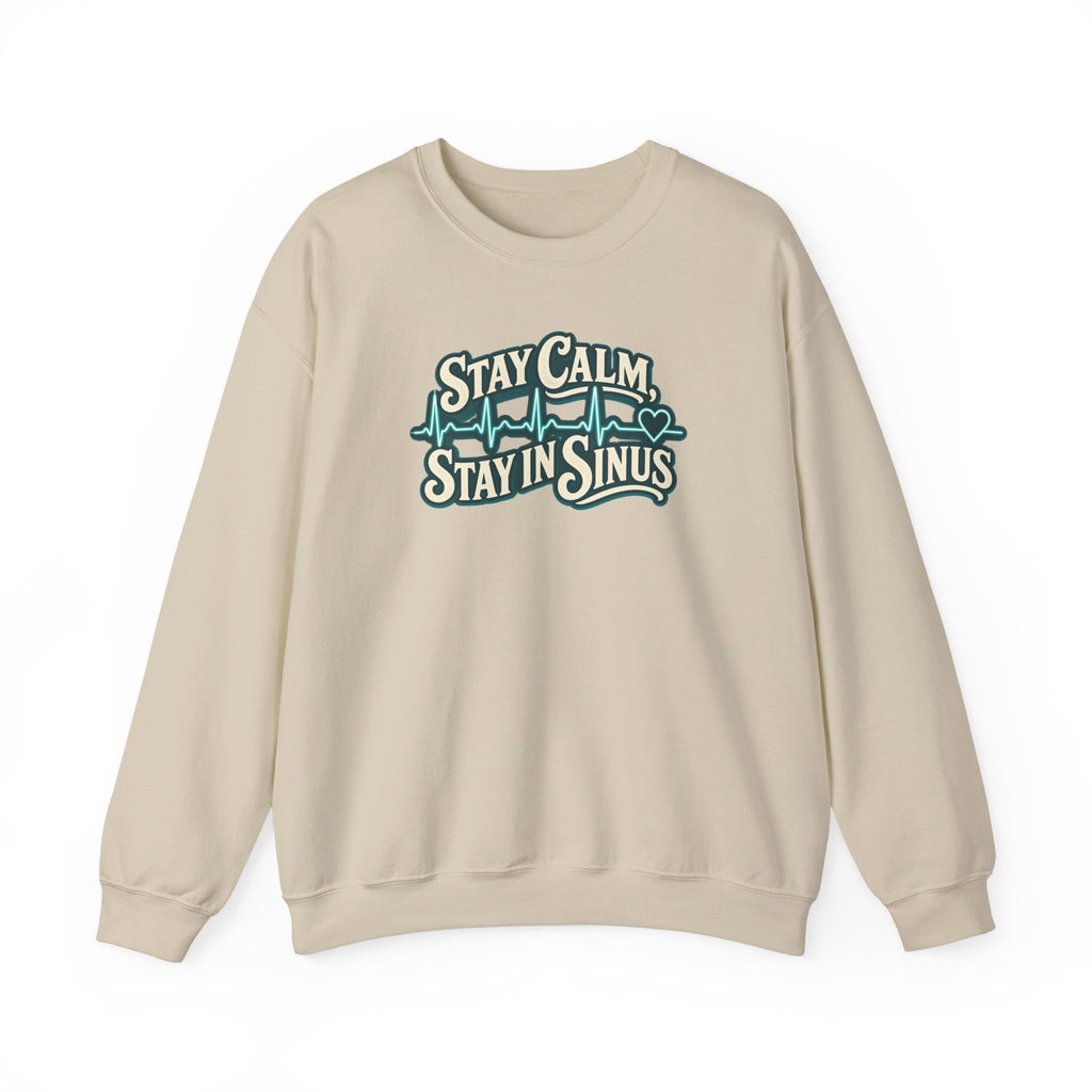 Stay Calm Stay in Sinus Sweatshirt in Sand