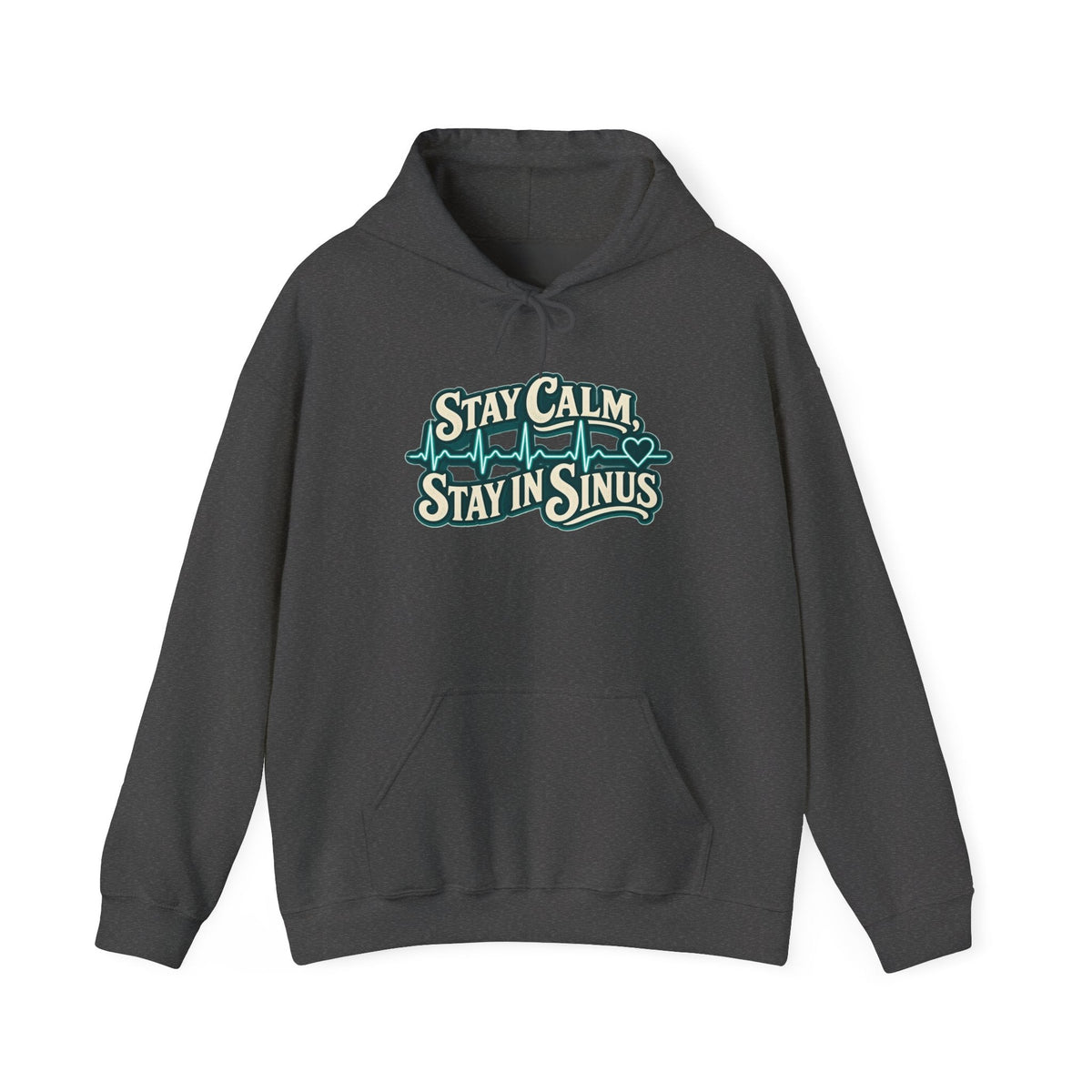 Stay Calm Stay in Sinus Hoodie in Dark Heather