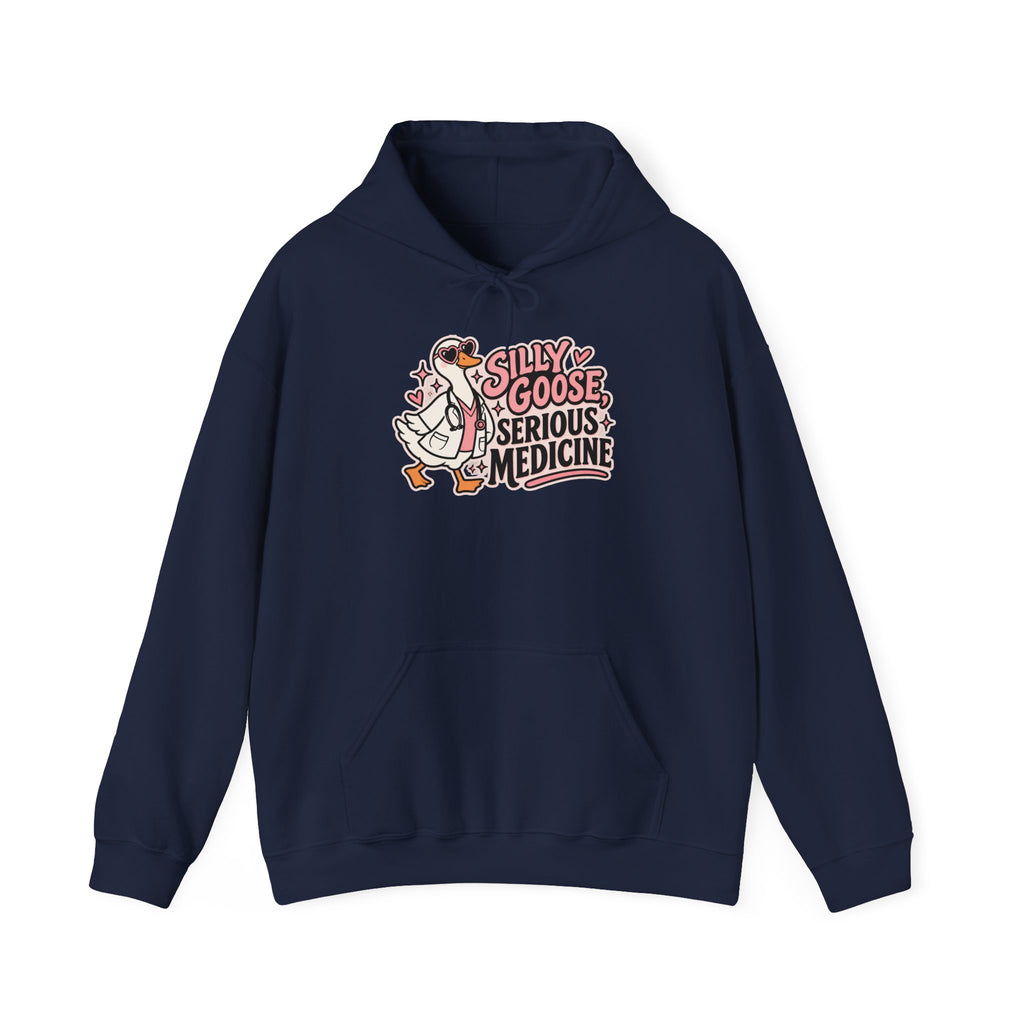 Silly Goose Serious Medicine Hoodie in Navy