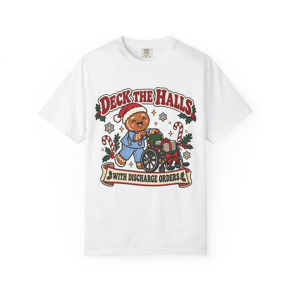 Deck the Halls with Discharge Orders Shirt in White