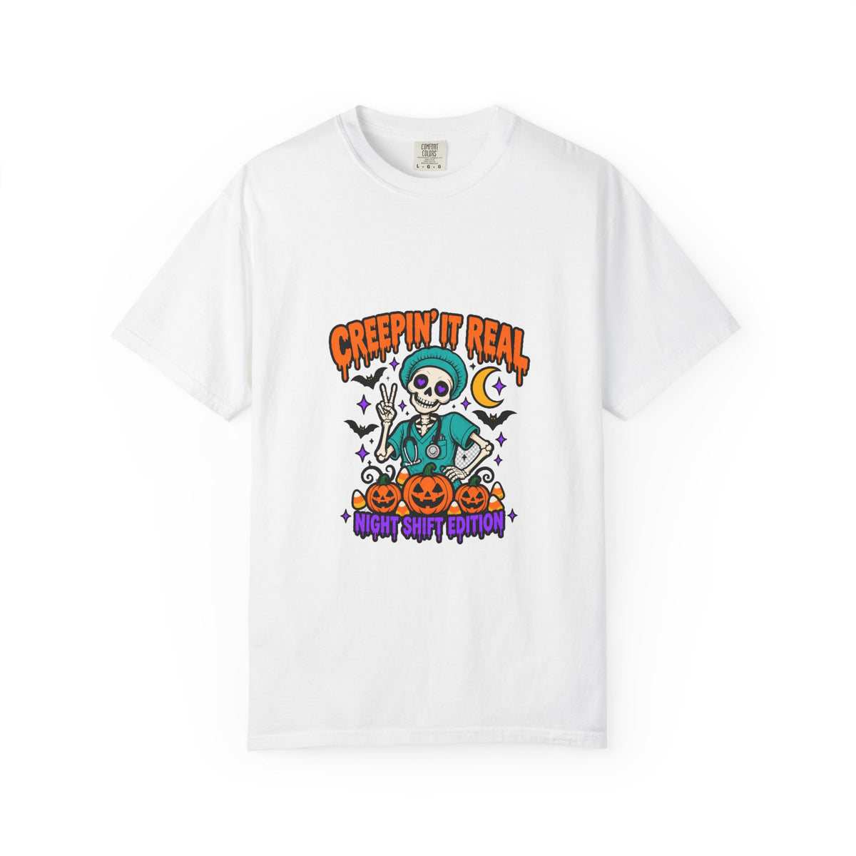 Creepin' It Real Night Shift Shirt in White