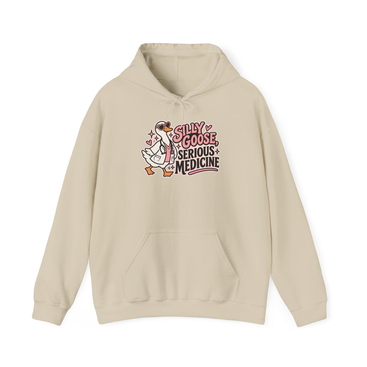 Silly Goose Serious Medicine Hoodie in Sand